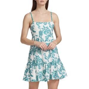 Alice + Olivia Khira Paisley Embroidered Sleeveless Square Neck Mini Dress 10
